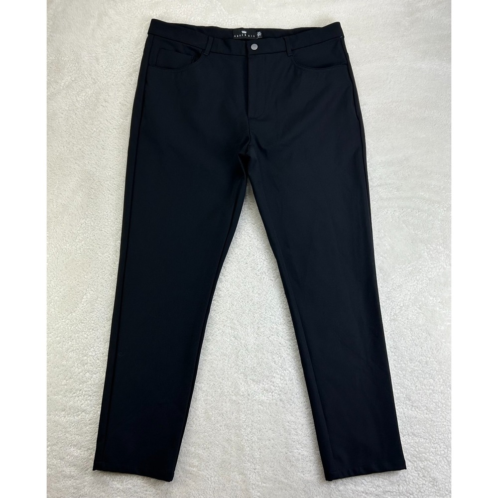 Under 5'10‎ Pants Mens 33x27 Black Super Stretch Performance Slim Fit 5-Pockets
